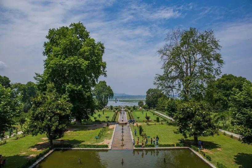 Mughal gardens in Jammu and Kashmir in Monsoon season