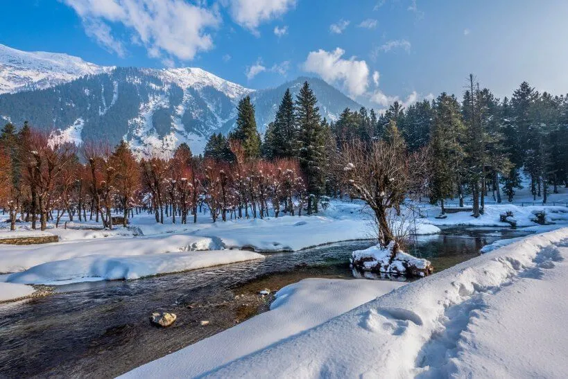 Betaab Valley of Pahalgam in January