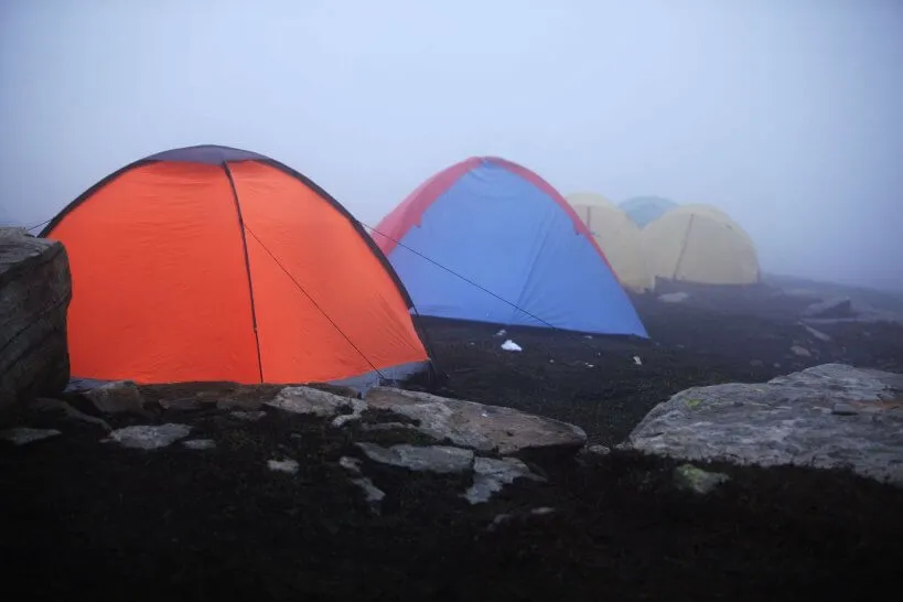 Camping in Pahalgam during autumn season