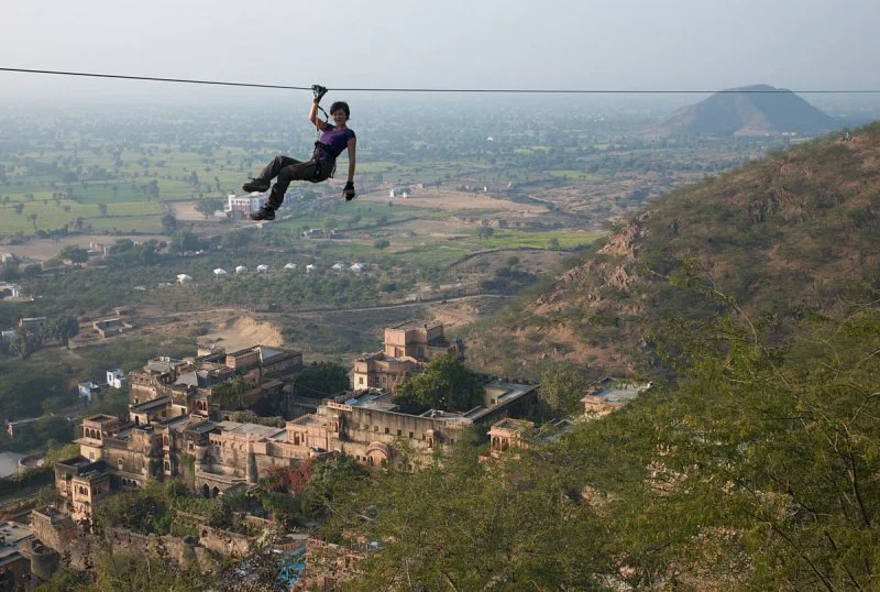 Zip Lining at Neemrana Fort