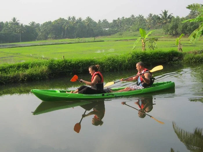 Kayaking in the Backwaters of Kerala