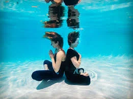 Practice Yoga And Meditation- Underwater And Land